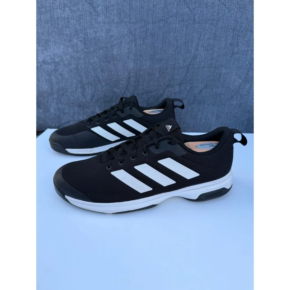 Adidas Gamecourt Shoes Men 12 Black Synthetic Mesh Tennis Sneakers FX3650